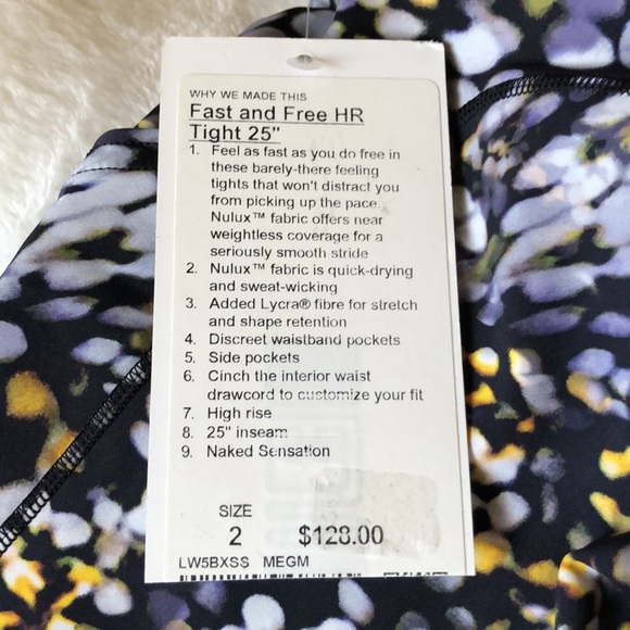 Lululemon Fast and Free HRCTight 25”, size 2 NWT - Picture 10 of 10